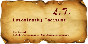 Latosinszky Tacitusz névjegykártya